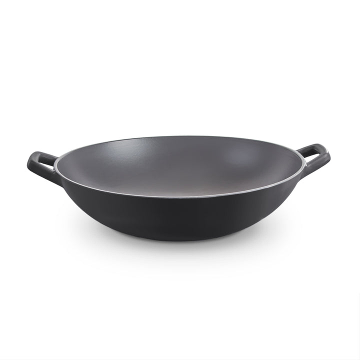 14" Nonstick Cast Iron Wok - Black